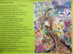 While Andrea was being born, I picked flowers and popped out this poem on the way to the hospital to greet her. Welcome, Andrea!